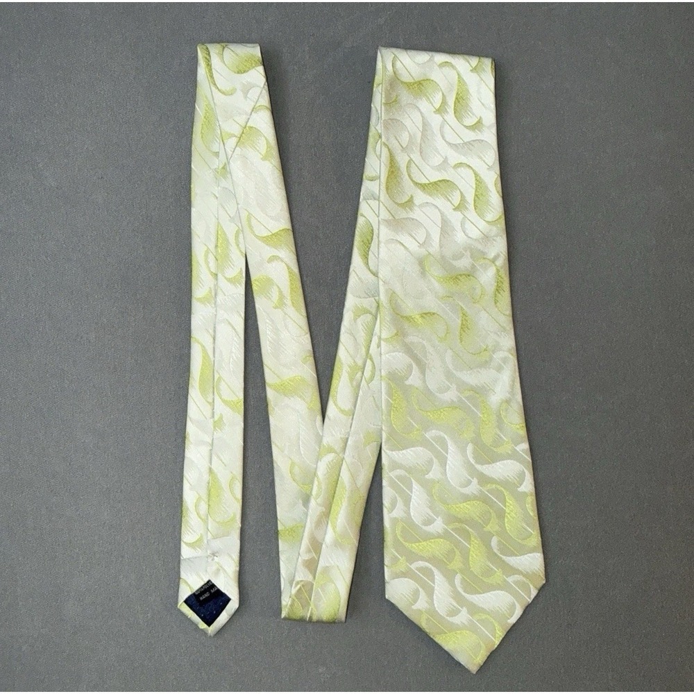 Men's Missoni 100% Polyester Abstract Pattern Green/White Necktie